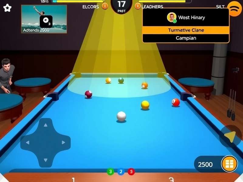 Namaste Pool Conqueror gameplay screenshot showing realistic pool table and intuitive controls